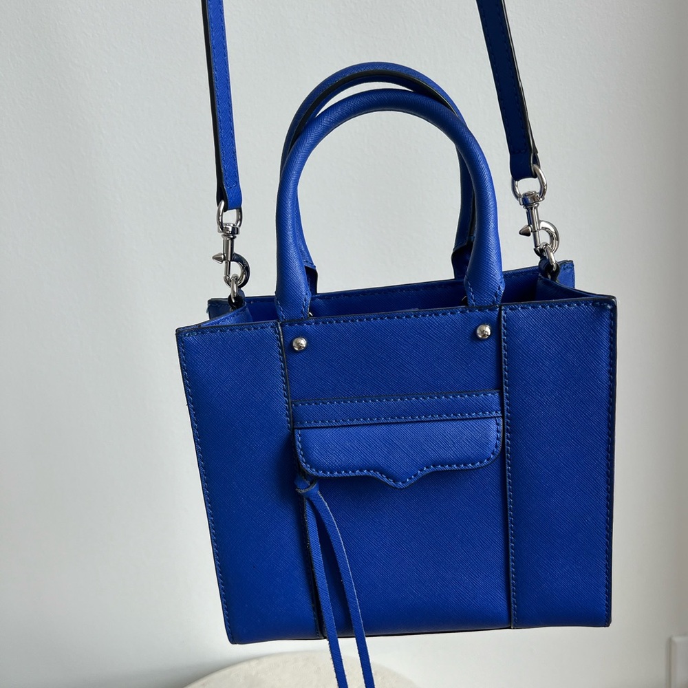 Rebecca Minkoff Blue Mini Mab Crossbody Leather Tote